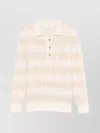 Lardini Zigzag Polo Sweater In White