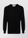 Lardini Men's Lightweight Crew Neck Wool Sweater In Black