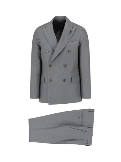 Lardini Men's Linen Dress In Gray