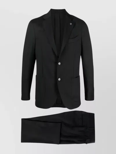 Lardini Men's Linen Suit For Formal Occasions In Black