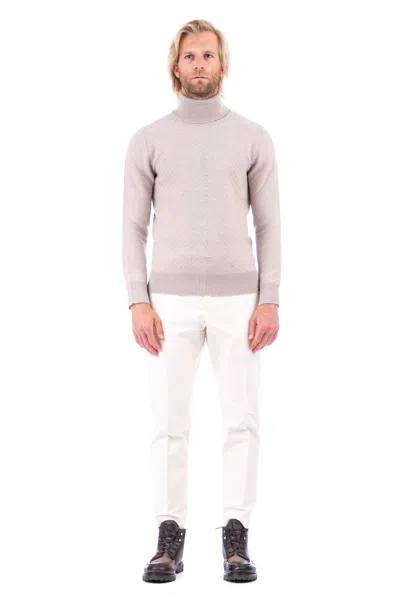 Lardini Men's Mock Turtleneck Sweater In Knit Fabric In Neutral