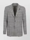 Lardini Plaid Tailored Jacket With Notch Lapels In Gray