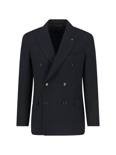 Lardini Men's Tailored 100% Wool Jacket In Black