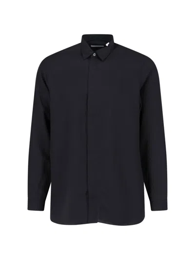 Lardini Men's Tencel & Linen Shirt In Black