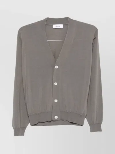 Lardini Lightweight Grey Knit Cardigan In Gray