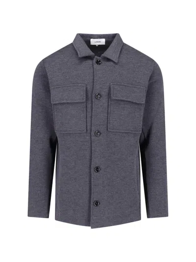 LARDINI LARDINI MEN'S VIRGIN WOOL BUTTON-FRONT OVERSHIRT