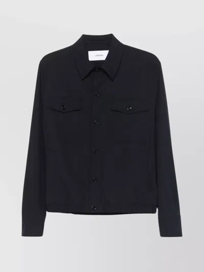 LARDINI MEN'S WOOL SHIRT JACKET POCKETS