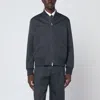 Lardini Wool Bomber With Zip And Collar Detail In Blue