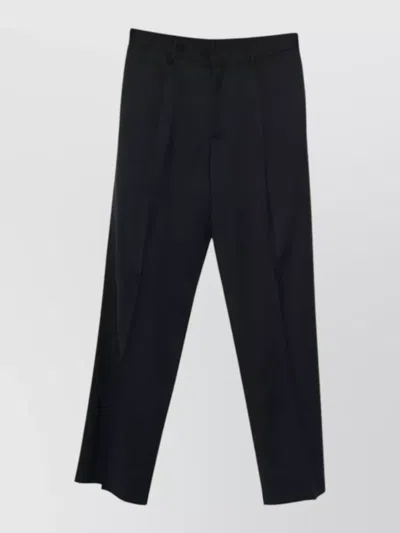 Lardini Pinstripe-pattern Pleated Tailored Trousers In Black