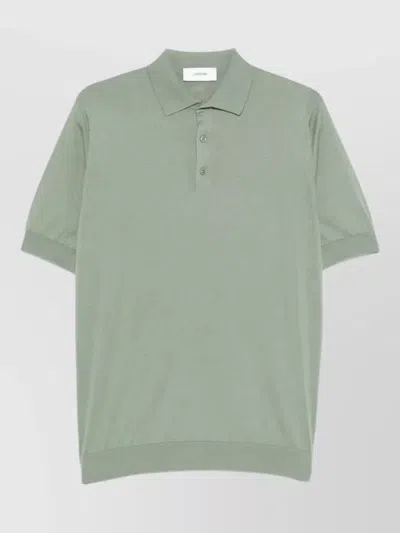 Lardini Mens Polo Shirt Short Sleeves Buttoned Collar In Green