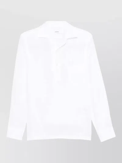 Lardini Mens Shirt Chest Pocket Long Sleeves In White