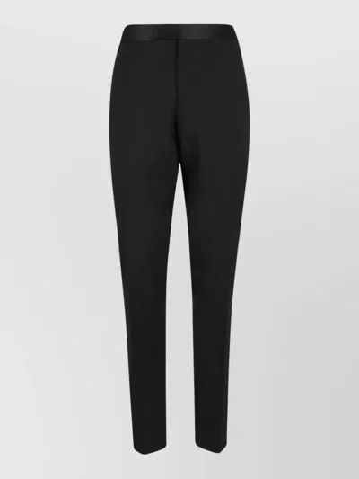 Lardini Mens Tuxedo Trousers Satin Waistband Belt In Black