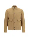 Lardini Beige Wool Oves Aries Full-length Jacket In Multi