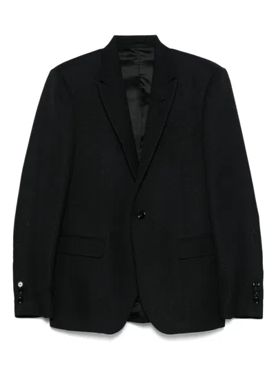 Lardini Metallic-threading Blazer In Black