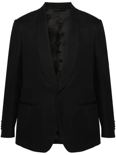 Lardini Metallic-threading Blazer In Black