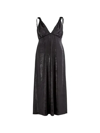 Lardini Metallic-effect Midi Dress In Black