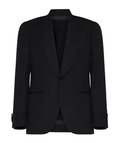 Lardini Metallic-threading Blazer In Black