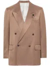Lardini Double-breasted Blazer In Brown