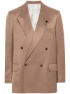 Lardini Double-breasted Blazer In Brown