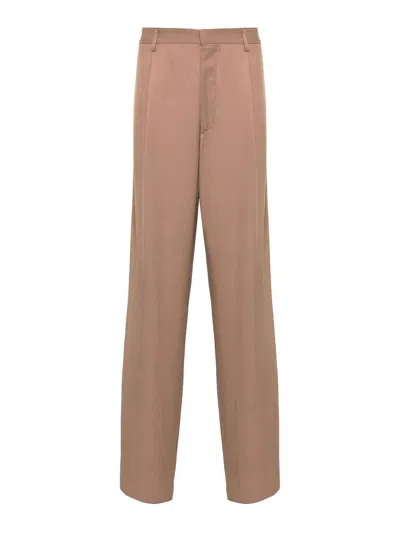 Lardini Brown Pleated Trousers In Marrón