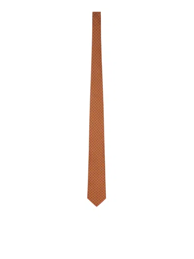 Lardini Micro-patterned Silk Tie In Multi