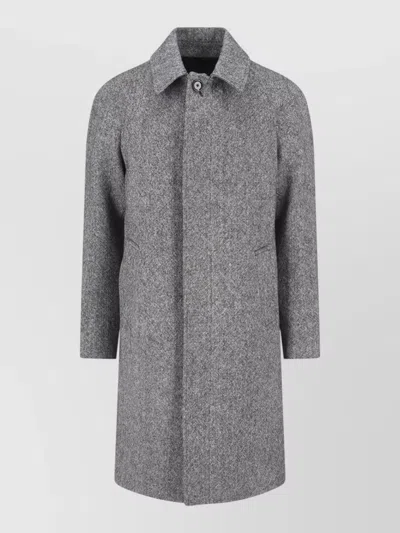 Lardini Mid Length Coat Notched Collar Tailored Fit In Gray