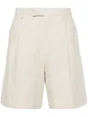 Lardini Mid-rise Linen Bermuda Shorts In Neutrals