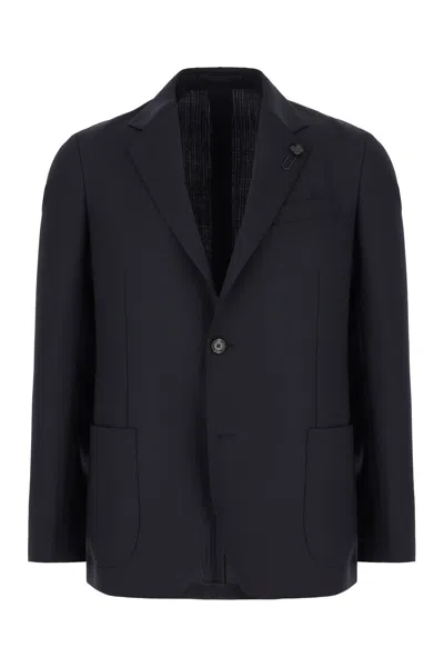 Lardini Midnight Blue Polyester Blend Blazer
