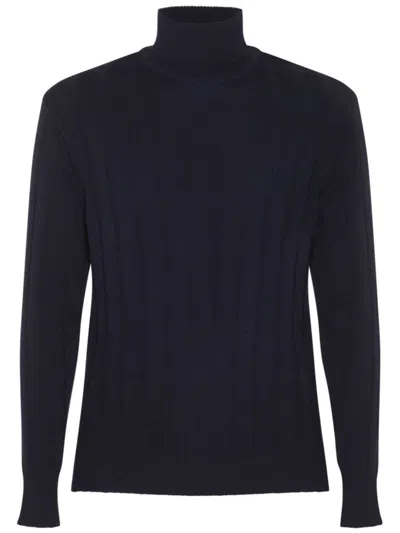 Lardini Midnight Blue Wool Roll Neck