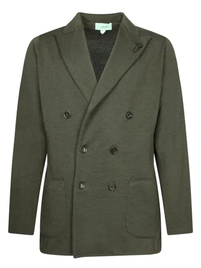 LARDINI MILITARY GREEN WOOL CARDIGAN JACKET