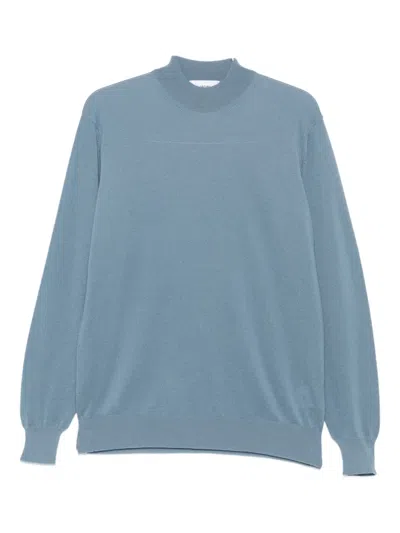 Lardini Mock-neck Sweater In Blue