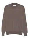 Lardini Mock-neck Sweater In Brown