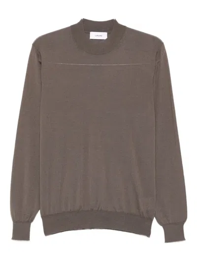 Lardini Mock-neck Sweater In Brown