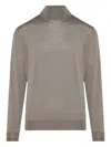 Lardini Mock-neck Virgin-wool Sweater In Neutral