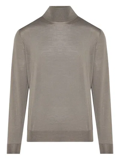 Lardini Mock-neck Virgin-wool Sweater In Neutral