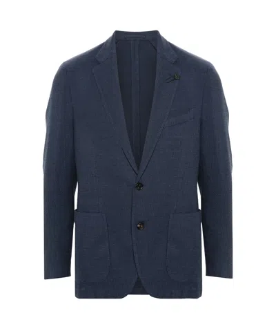 LARDINI MONOGRAM-JACQUARD BLAZER