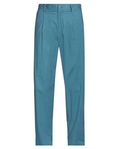 Lardini Monotone Man Pants Deep Teal Size 36 Cotton, Elastane In Green