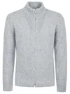 Lardini Knitted Zip-up Sweater With High Collar In White