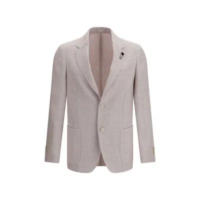 Lardini Roma Pure Virgin Wool And Linen Blazer In Pink