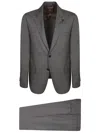 Lardini Multicolor Grey Wool Suit In Multi