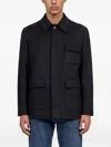 Lardini Multi-pocket Concealed-fastening Jacket In Black