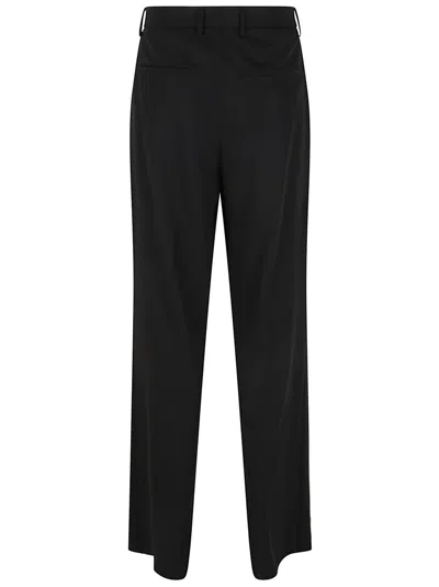 Lardini Natural Stretch Crepe Gabardine Trousers In Black