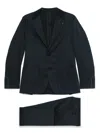 Lardini Tailored Blue Suit With Single-breasted Jacket And Flat-front Trousers In Blue