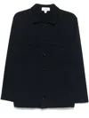 Lardini Collared Cotton Jacket With Multiple Pockets In Black