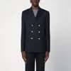 Lardini Navy Blue Double-breasted Wool Jacket