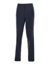 Lardini Navy Blue Pleated Wool Trousers In Blue