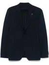 Lardini Navy Blue Tailored Jacket With Functional Pockets In Blue