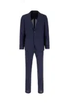 Lardini Suit Wool Blend Buttoned Cuffs In Blue