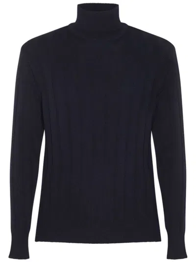 Lardini Navy Blue Wool Knitwear In Multicolor