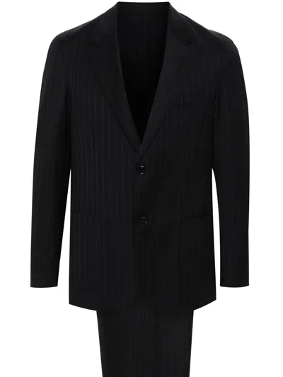 Lardini Navy Blue Woolpinstripe Pattern Suit